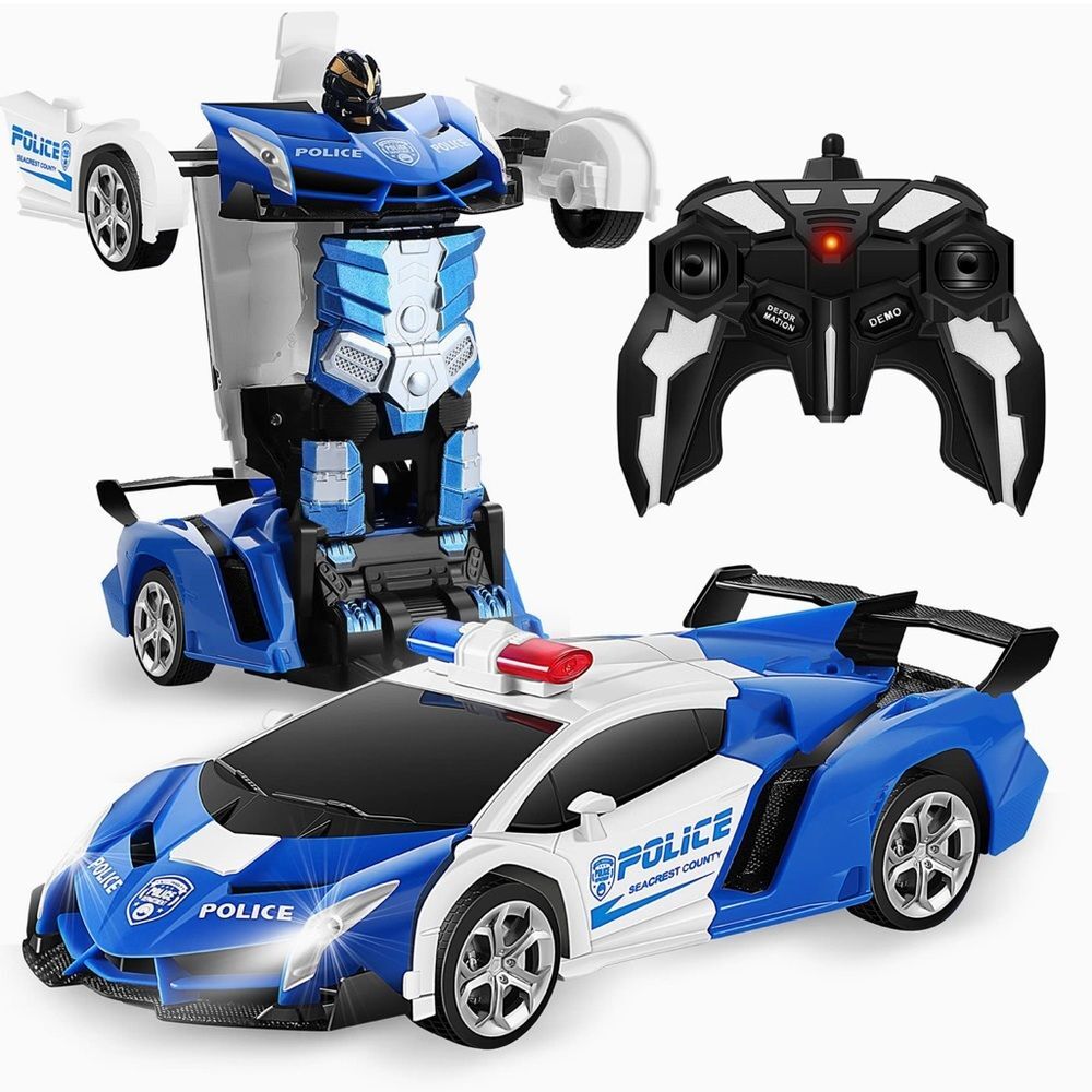 Car Robot Police Car Kids Toy Remote Control Car Independent Transformable SR6